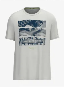 White Men's T-Shirt Pepe Jeans Aidan - Men's