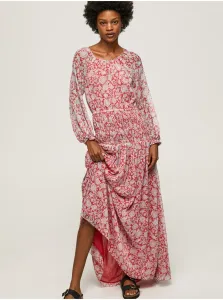 White and Red Women Patterned Maxi-dress Pepe Jeans - Women #2138080