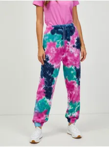 Blue-pink Ladies Batik Sweatpants Pepe Jeans Micaella - Ladies #941767