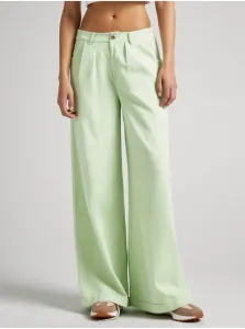 Light Green Womens Wide Trousers Pepe Jeans Monna - Ladies