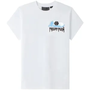 Philipp Plein Men's T-shirt Round Neck Ss Clouds White - WHITE L