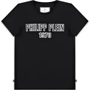 Philipp Plein Boy's Logo T-Shirt Black - BLACK 14Y