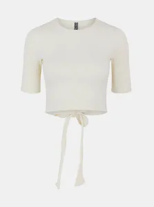 Creamy crop top with tie Pieces Tiana - Women