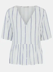 Blue-White Striped Blouse Pieces Tesvi - Women