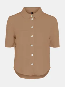 Brown Short Sleeve Shirt Pieces Teri - Women