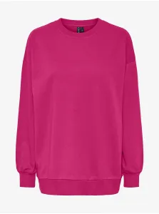 Dark pink Womens Oversize Sweatshirt Pieces Chilli - Women