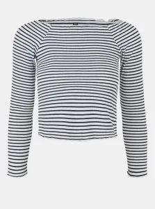 White-Blue Striped T-Shirt Pieces Alicia - Women #914113