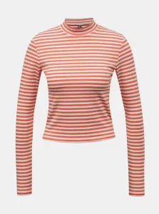 White-Orange Striped Short T-Shirt Pieces Raya - Women #914394