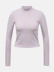White-Purple Striped Short T-Shirt Pieces Raya - Women #914390