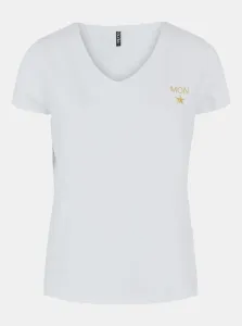 White T-shirt with embroidery Pieces Billy - Women