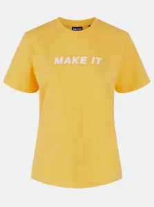 Yellow T-shirt with Inscription Pieces Niru - Women