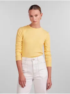 Yellow Womens Basic Long Sleeve T-Shirt Pieces Hand - Women #916808