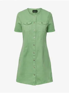 Green Denim Shirt Dress Pieces Tara - Women #1512250