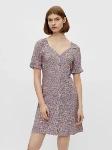 Purple Floral Dress with Tie Pieces Timberly - Women