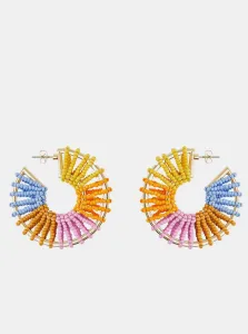 Orange-Blue Circular Earrings Pieces Tivola - Women