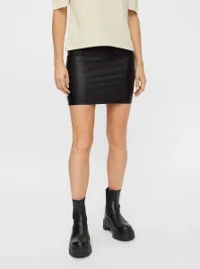 Black Leatherette Sheath Mini Skirt Pieces New Shiny - Women #207405