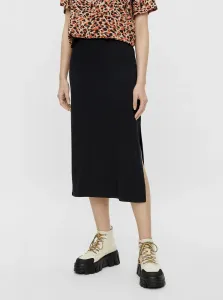 Black Midi Skirt with Slit Pieces Tamara - Women