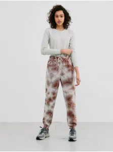 Creamy Brown Patterned Sweatpants Pieces Chilli - Women