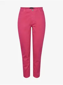 Dark Pink Women's Shortened Mom Fit Jeans Pieces Kesia - Women #1498892