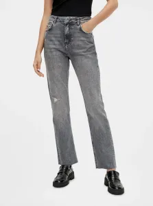 Grey Straight Fit Jeans Pieces Eda - Women #89625