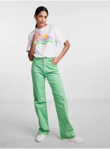 Light Green Womens Wide Jeans Pieces Holly - Women #1561593