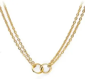 Pierre Lannier Elegante collana placcata oro con anelli Seduction BJ02A4201