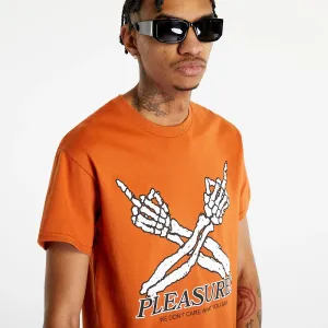 PLEASURES Don't Care T-Shirt Texas Orange #1755861