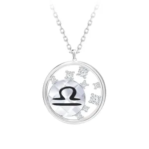 Preciosa Collana in argento con cristallo di Boemia Bilancia Sparkling Zodiac 6150 90 (catena, pendente)