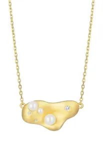 Preciosa Collana placcata oro Smooth con perle di fiume e zircone cubico Preciosa 5394Y01