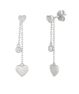 Preciosa Eleganti orecchini in argento Sweetheart con zircone cubico Preciosa 5383 00