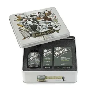 Proraso Cypress And Vetiver Set regalo Metal Box Beard Care 200 ml + 100 ml + 30 ml