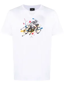 PS PAUL SMITH - T-shirt In Cotone Con Stampa Ciclista