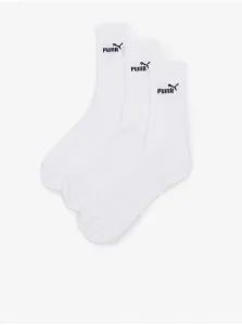 Set of three pairs of socks in white Puma Elements Crew - Women #1009973