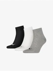 Set of three pairs of socks in gray, white and black Puma - Men #2145540