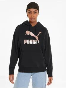 Black Womens Patterned Hoodie Puma - Women