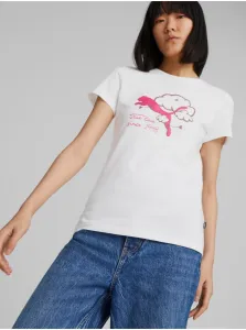 White Women's T-Shirt Puma Graphics Valentine - Women #2071975