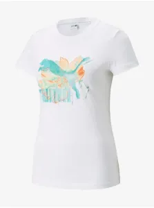 White Women's T-Shirt with Puma Print - Women