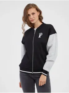 Womens Zipped Gray-Black Zipper Sweatshirt Puma Squad Track - Women #2593721
