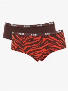 Set of two women's panties in brown and red Puma Printed AOP Hi - Ladies #84063
