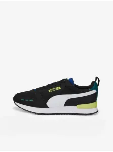 White-Black Sneakers with Suede Details Puma R78 - Men