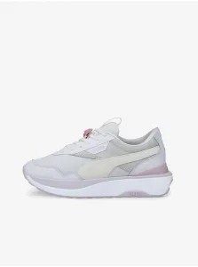 White Women's Sneakers with Suede Details Puma Cruise Rider Cryst - Women