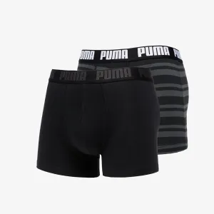 Puma 2 Pack Heritage Stripe Boxers Black #1532434