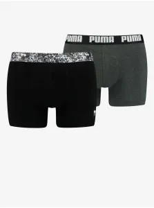 Set of two men's boxers in black and dark gray Puma - Men