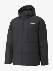 Black Mens Quilted Jacket Puma Goose Down Style - Men