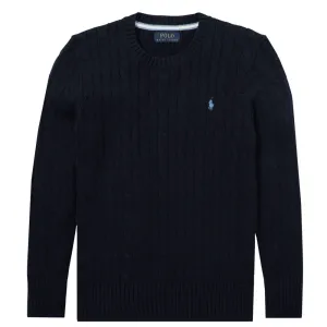 Ralph Lauren Boy's Cable-Knitted Jumper Navy - NAVY 10Y