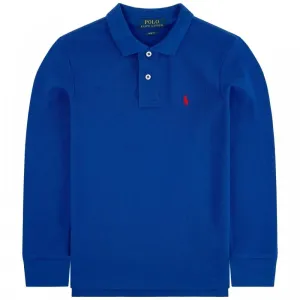 Ralph Lauren Boy's Long Sleve Logo Polo Blue - BLUE XL (18-20 YEARS)