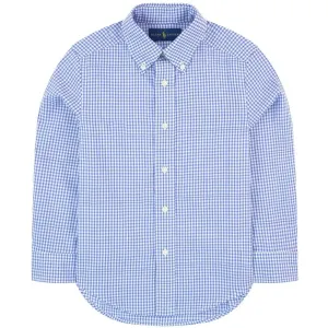 Ralph Lauren Boy's Logo Checkered Shirt Blue - BLUE 6 YEARS