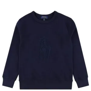 Ralph Lauren Boy's Pony Logo Sweatshirt Navy - NAVY 4 YEARS