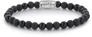 Rebel&Rose Bracciale di perline Black Rocks RR-60033-S 16,5 cm