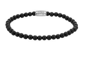 Rebel&Rose Bracciale di perline in velluto nero RR-40107-S 17,5 cm - M